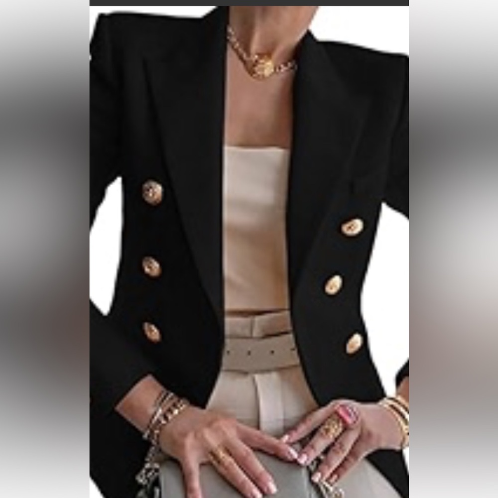 Misguided black polyester fashionable casual dressy blazer, Size Xsmall - Picture 10 of 11